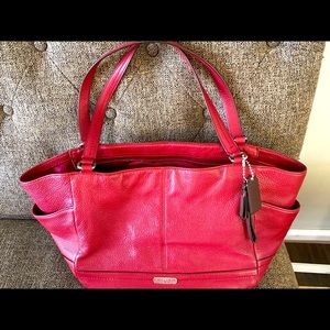 Red Coach leather purse